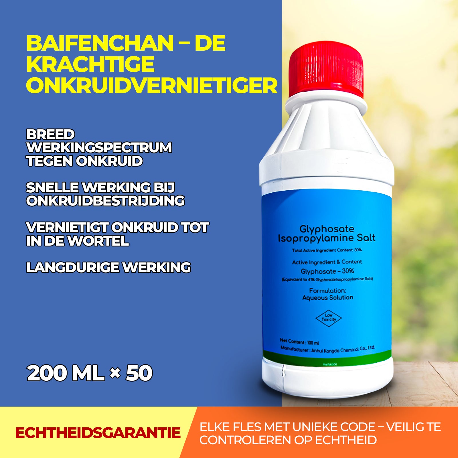 41% Glyphosaat Concentraat – Effectieve en Krachtige Onkruidverdelger